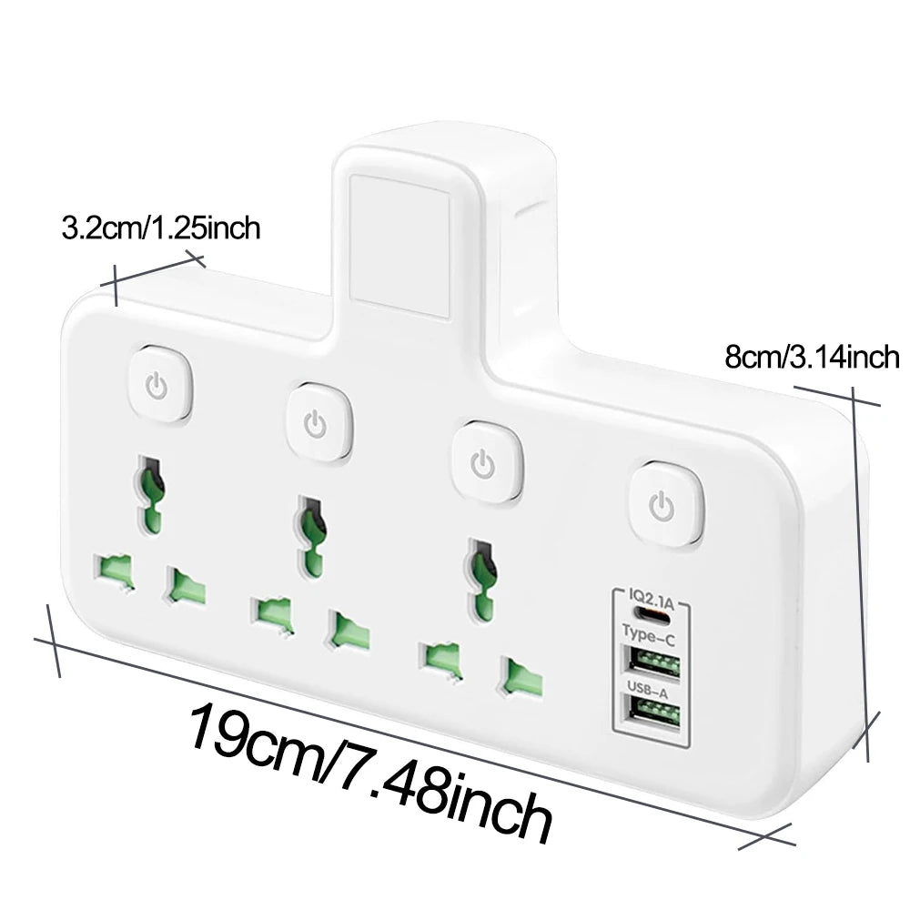 Multifunctional Wall Plug Socket With Night Light