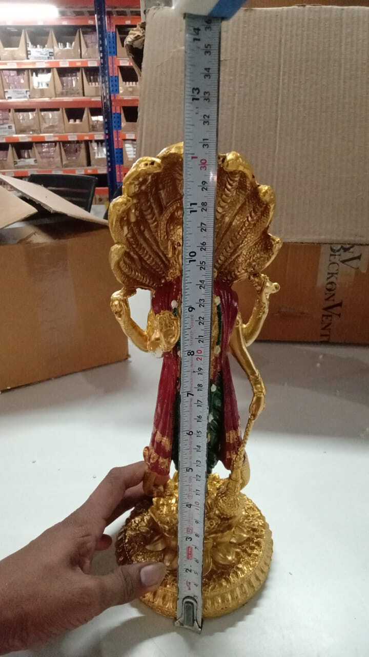 Lord Vishnu Standing Idol  Antique Finish - 12 Inch
