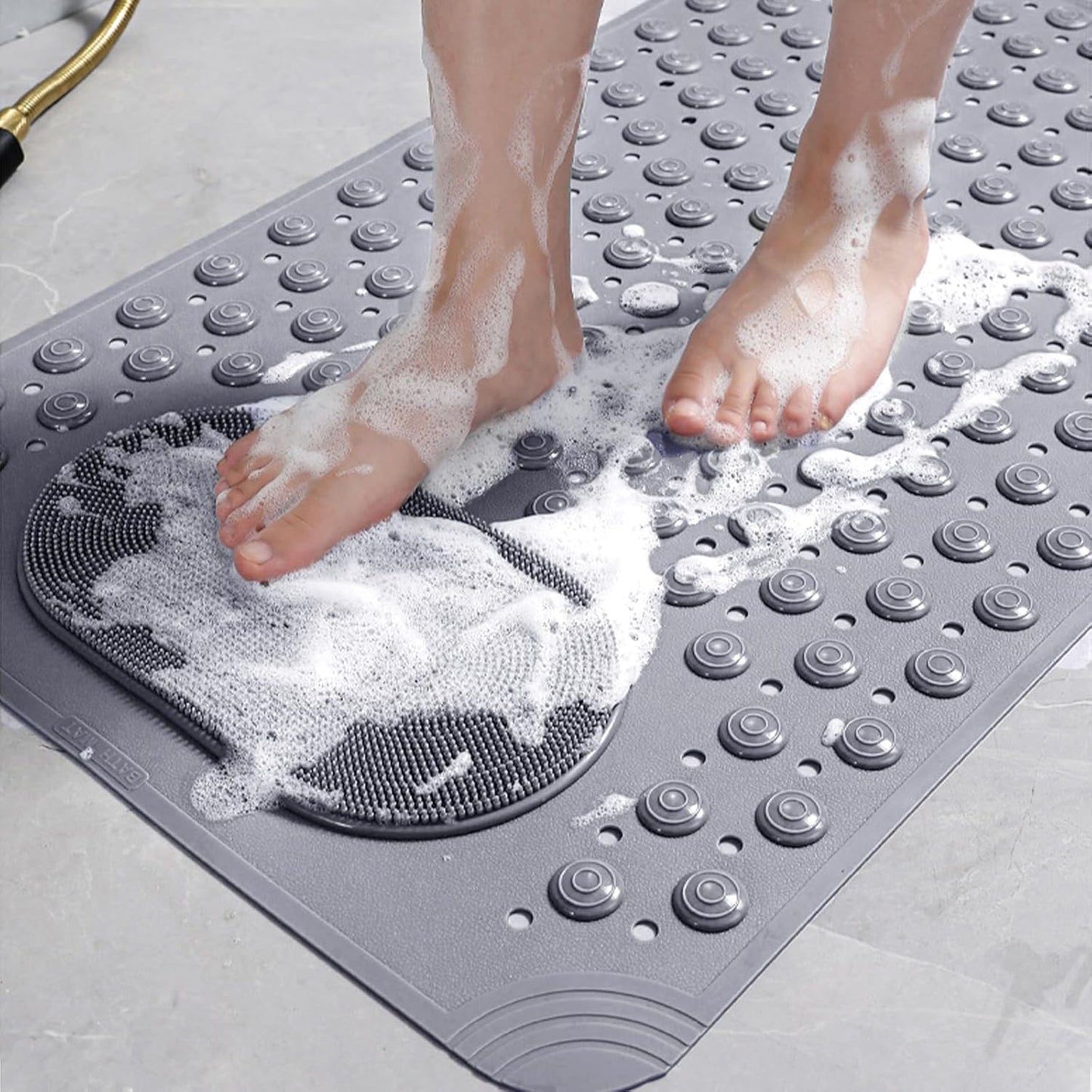 Anti Skid Bath Mat with Foot Scrubber