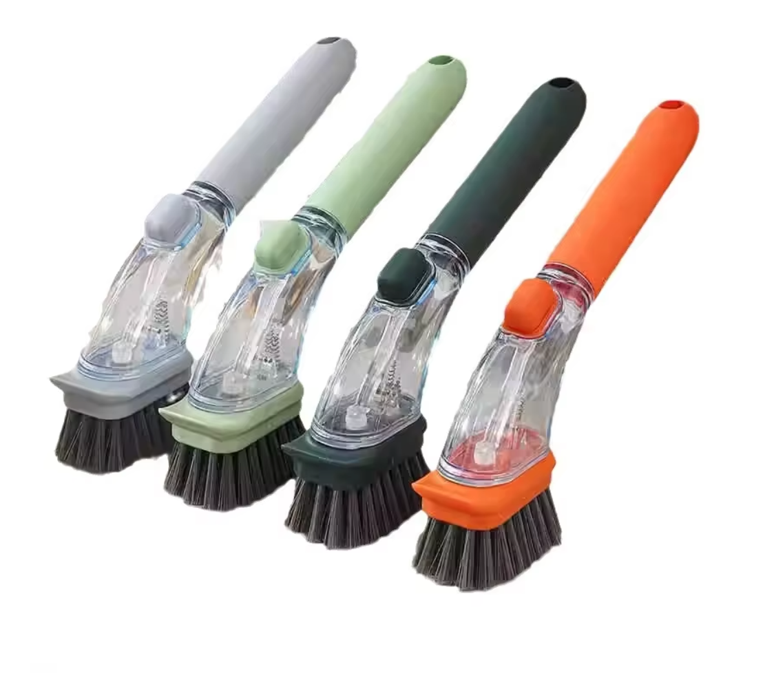 Hand Press Spillproof Dish Cleaning Brush