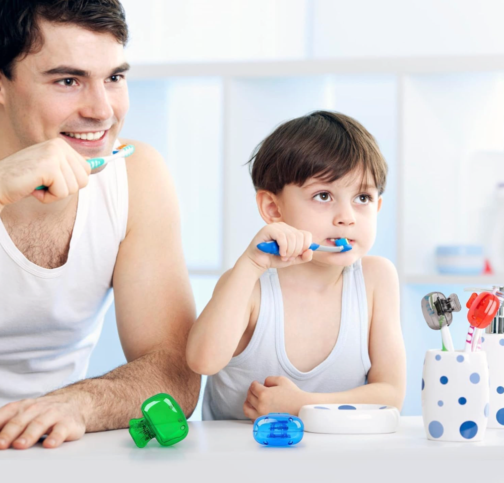 Mini Toothbrush Head Cover Storage Containers (Pack of 2)