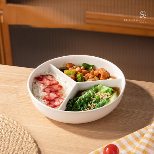 3 Compartment Steaming Ceramic Plate