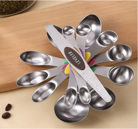 Double Sided Magnetic Stainless Steel Measuring Spoon