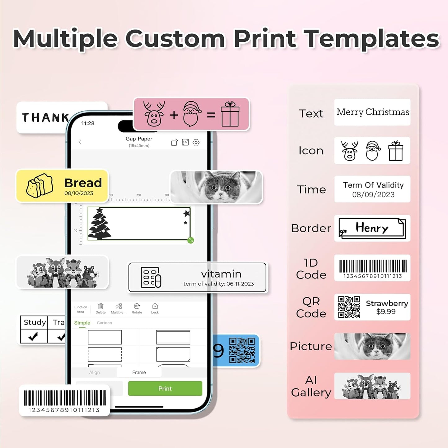 Wireless Mini Label Maker Printer