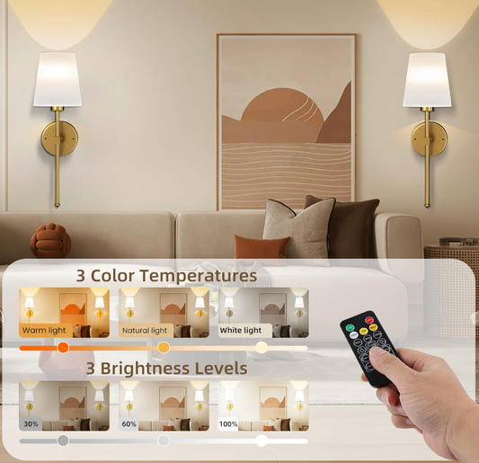 Rechargeable Wall Lamp with Remote Control RGB Lights