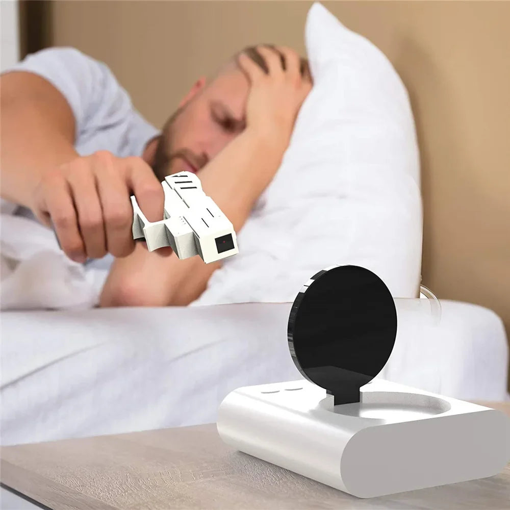 Laser Alarm Clock With Shooting Gun