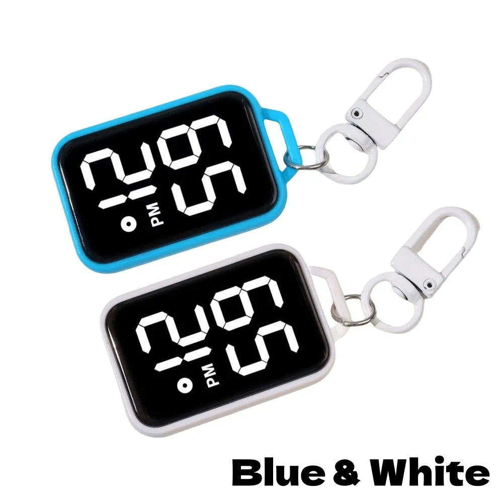 LED Digital Display Keychain Pocket Watch
