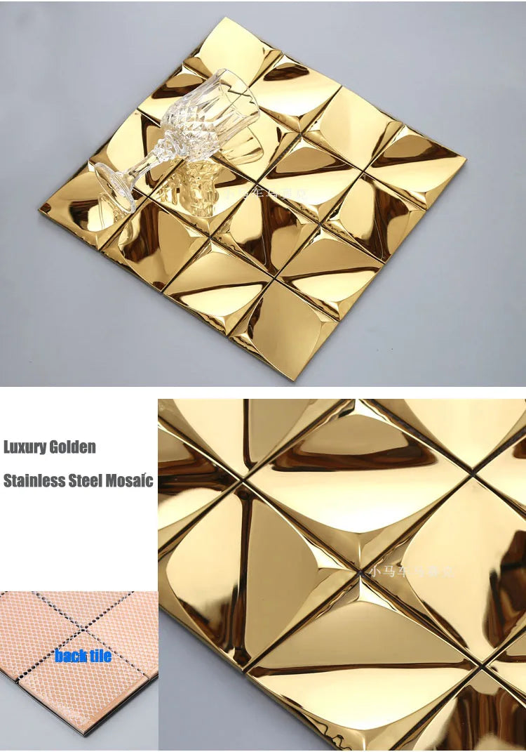 3D Modern Metal Mosaic Tiles