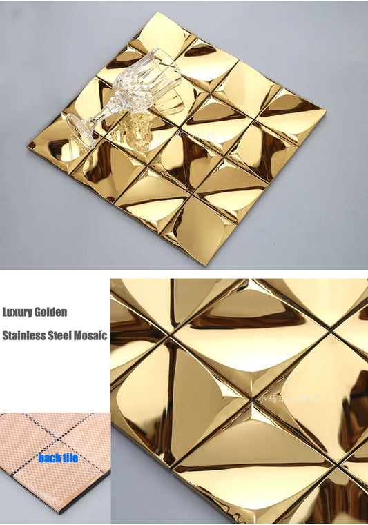 3D Modern Metal Mosaic Tiles