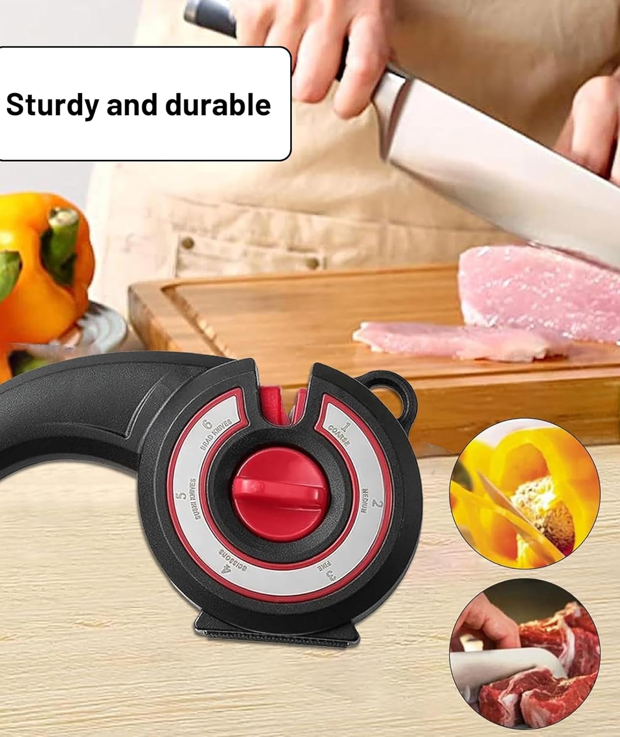 Adjustable 6-Stage Anti Slip Knife Sharpener