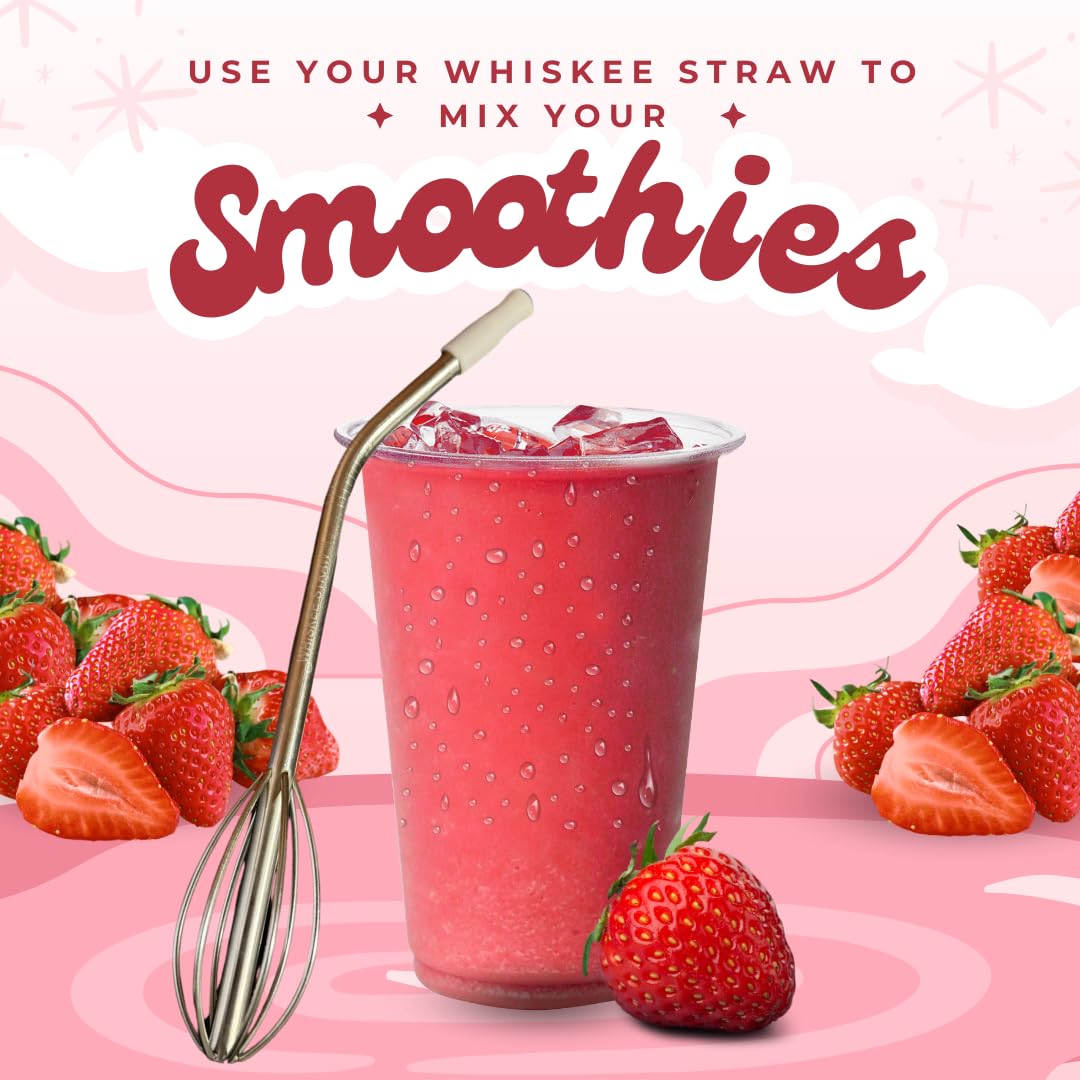 2 in 1 Reusbale Whisk Straw