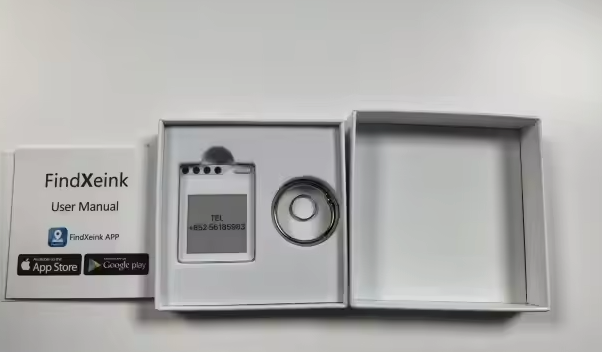 Smart E-Ink Photo Tag Keychain with GPS Tracker