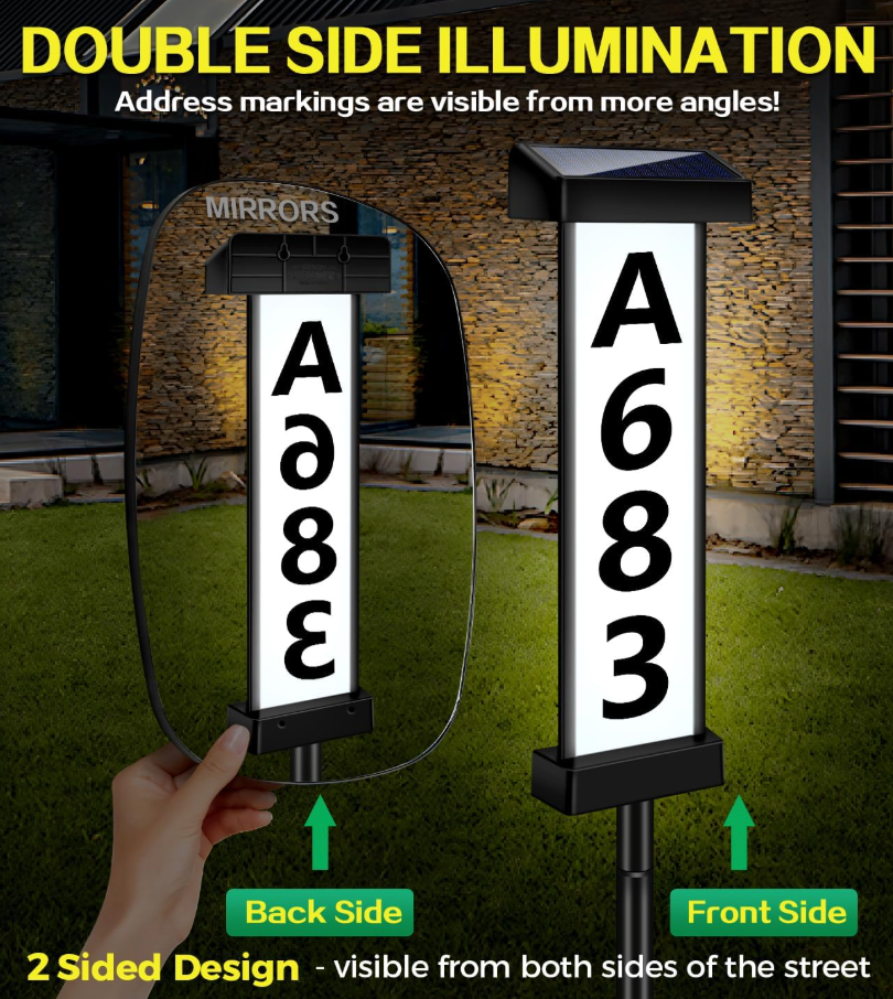 Waterproof Solar LED House Number Light