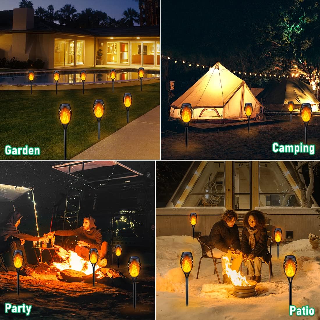 Outdoor Solar Flickering Flame Torch Light