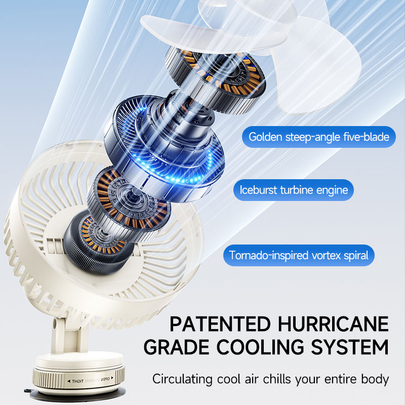 360 Degree Adjustable Head Suction Cup Fan