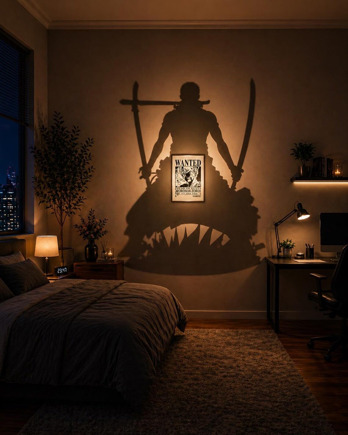 Roronoa Zoro Anime Shadow Lamp
