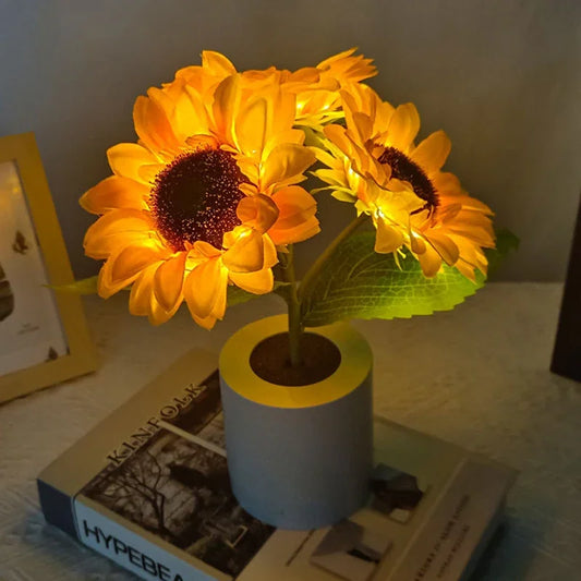 Wireless Sunflower Night Light Lamp (3 Flower Heads)