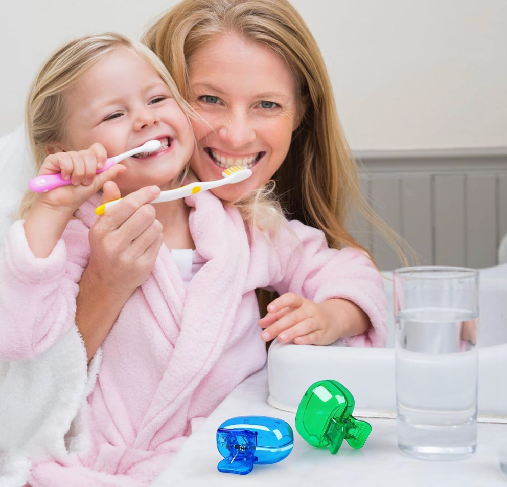 Mini Toothbrush Head Cover Storage Containers (Pack of 2)