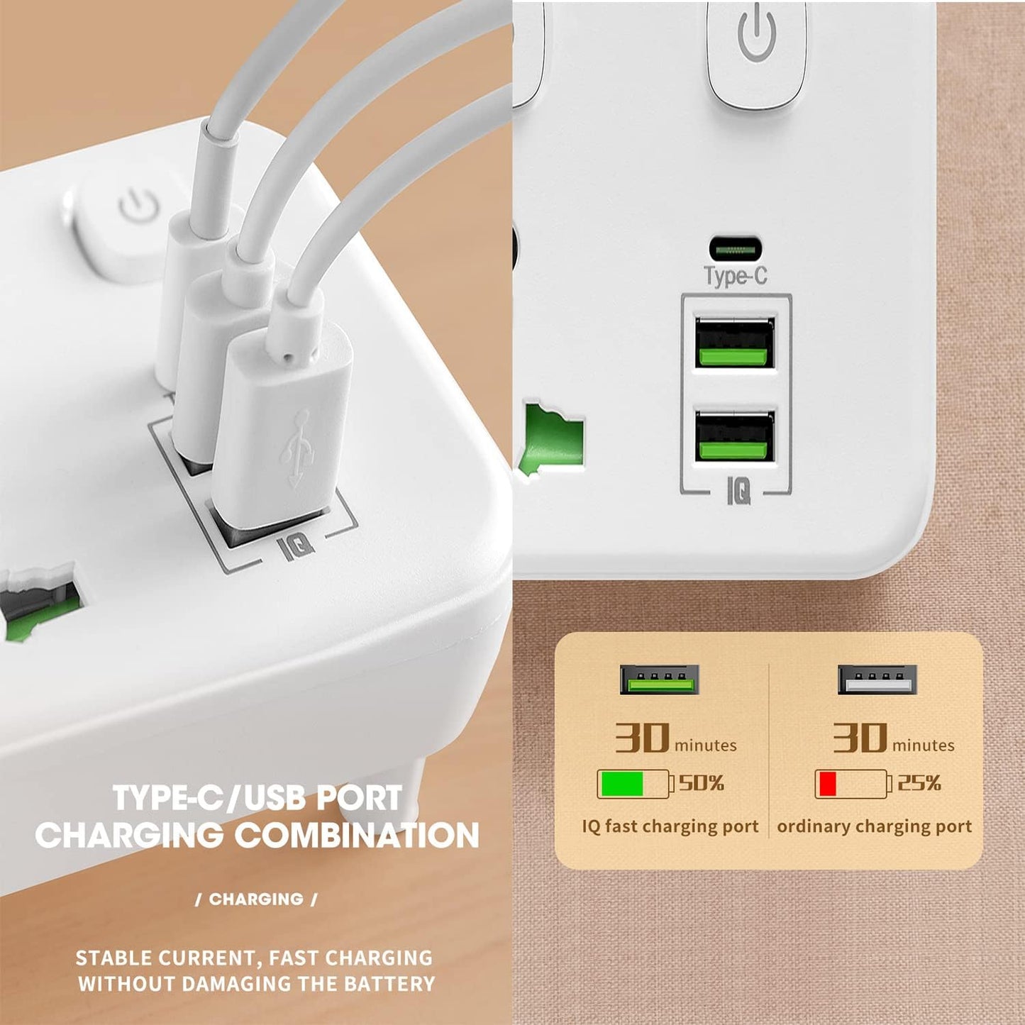 Multifunctional Wall Plug Socket With Night Light