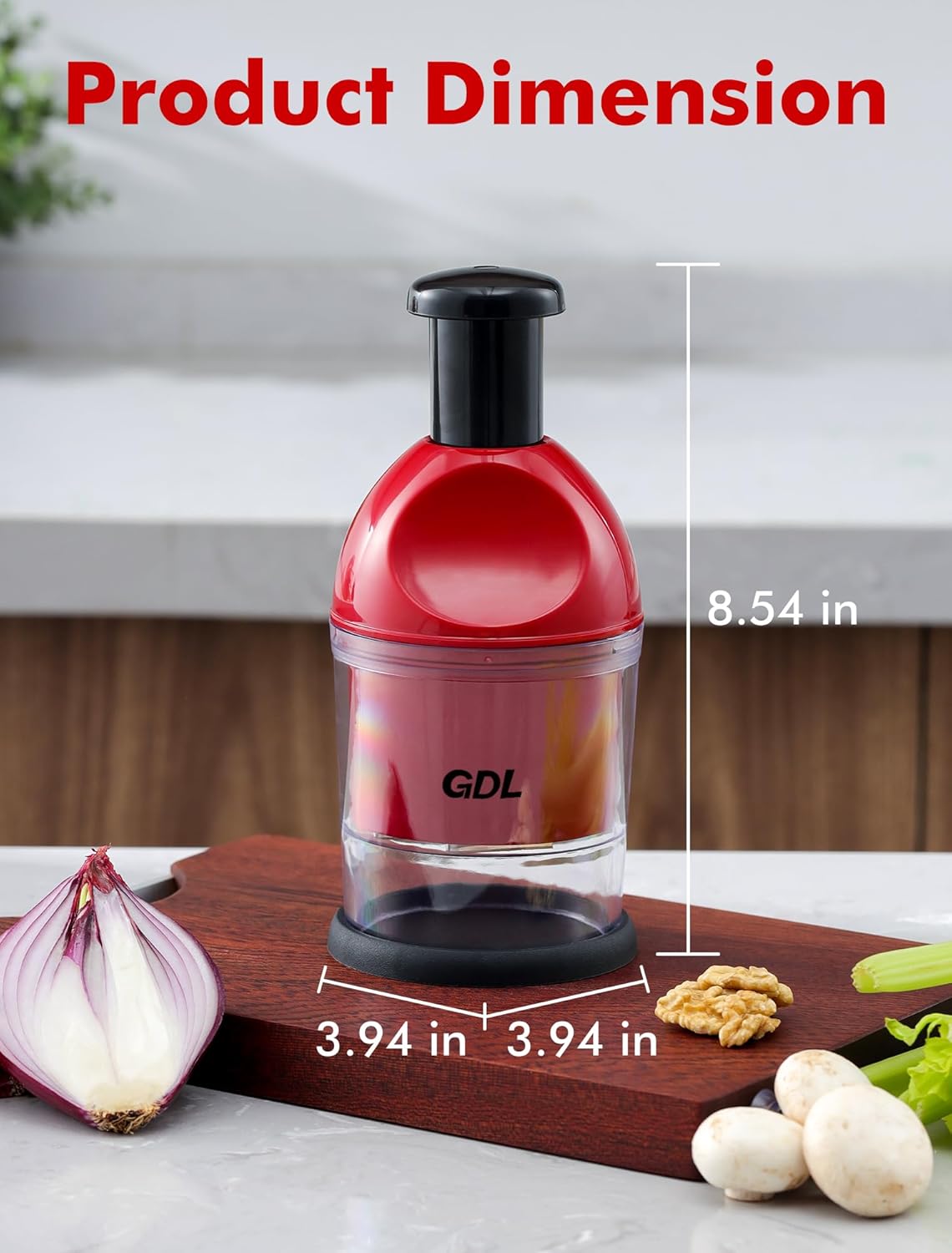 Vegetable Hand Press Chopper With Container