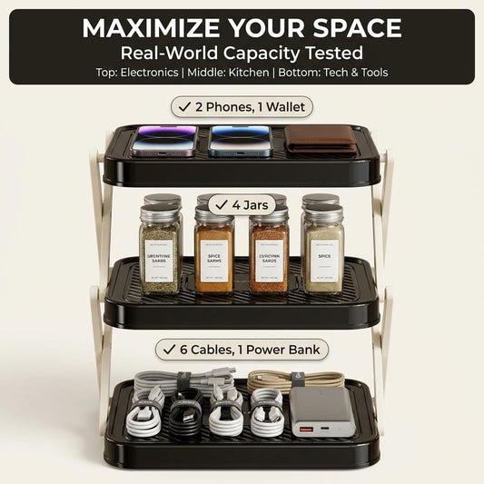 Foldable 3-Layer Rack Organizer