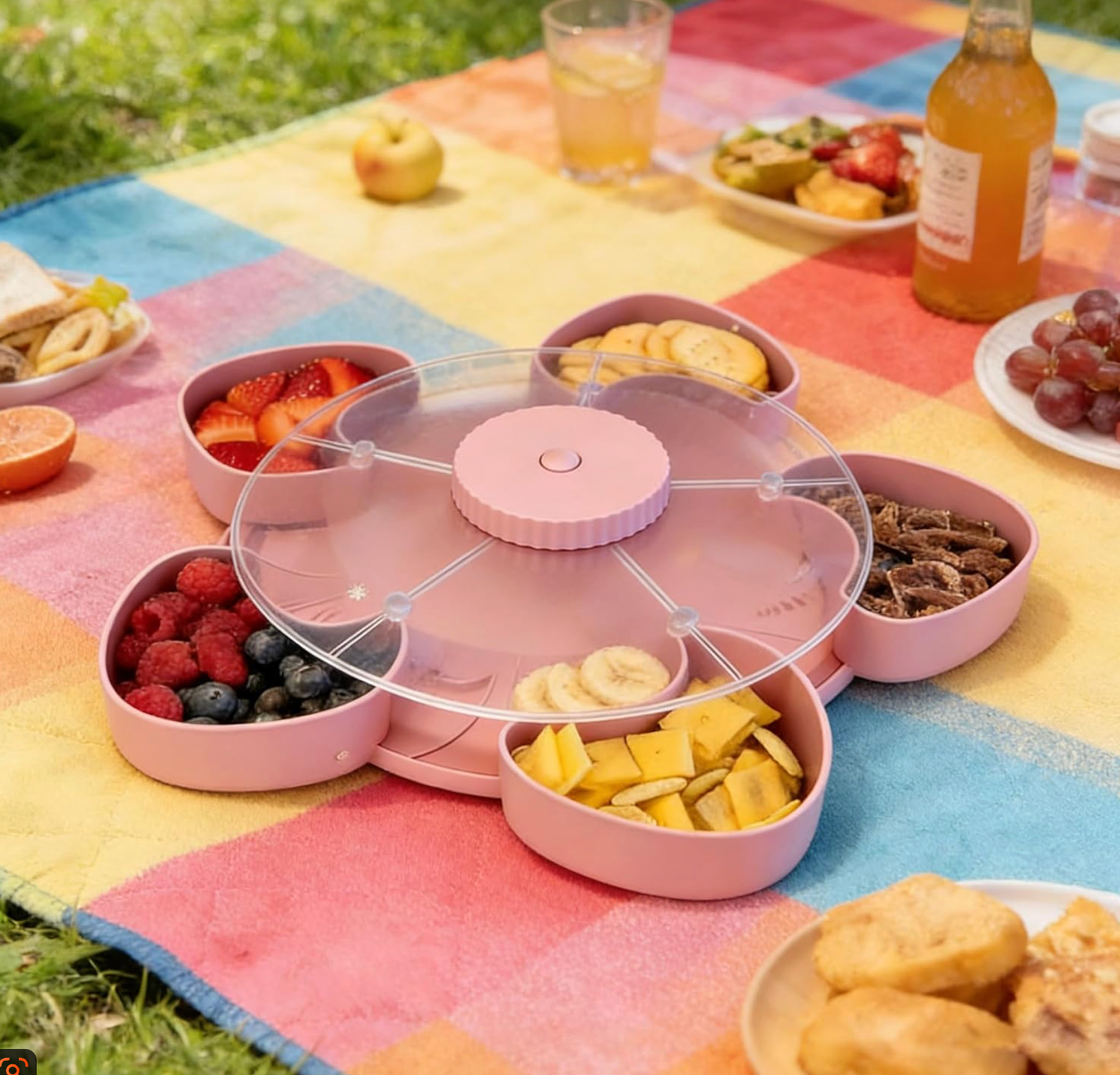 Divided Spin Snack Serving Tray