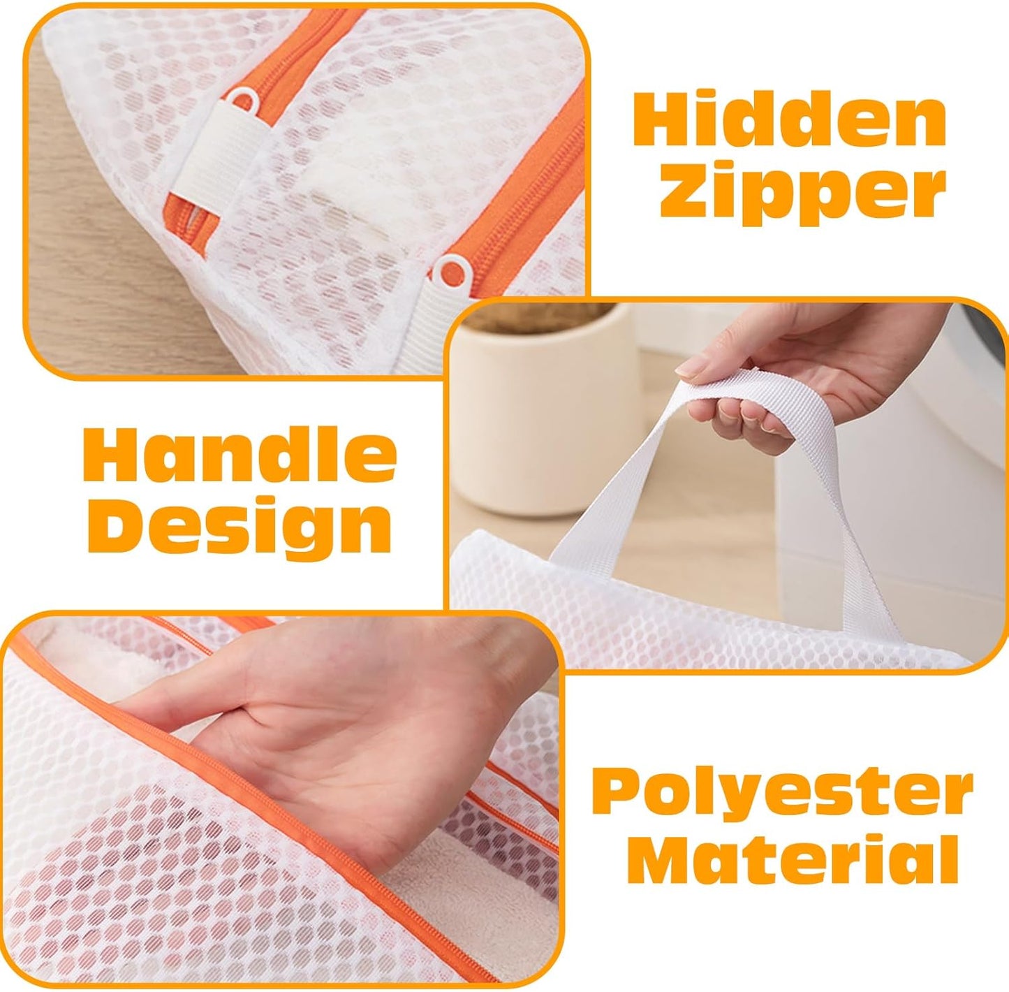 Polyester Washing Laundry Bag With Double Zipper