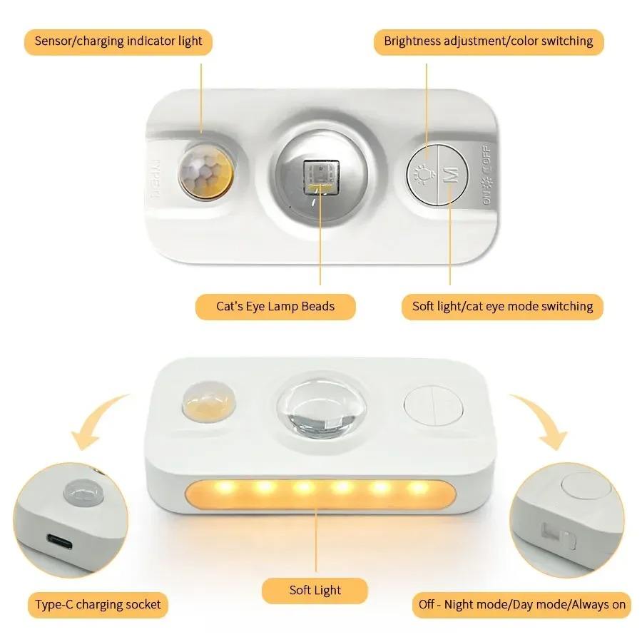 Rechargeable RGB Body Sensor LED Light