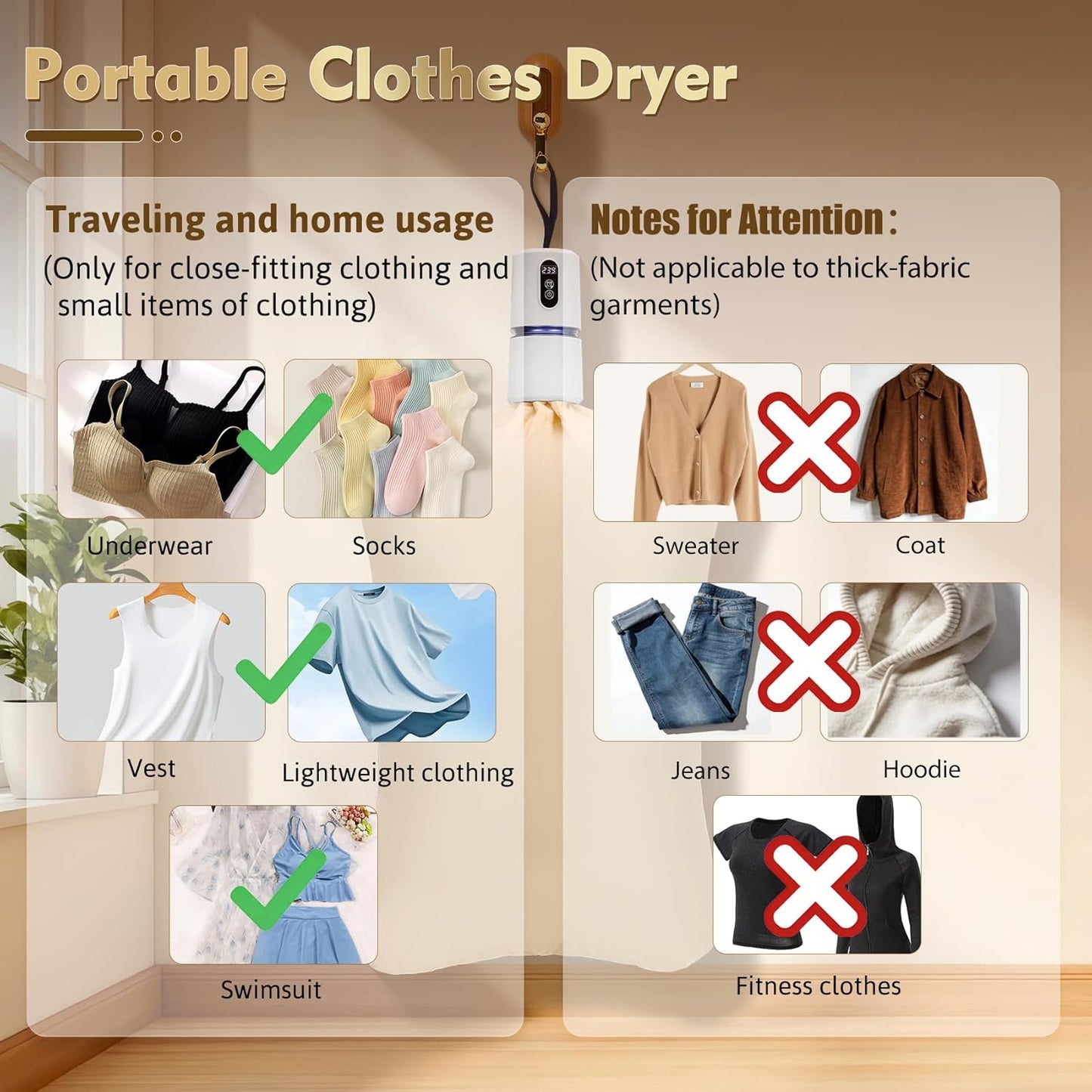 360° Portable Electric Clothes Dryer