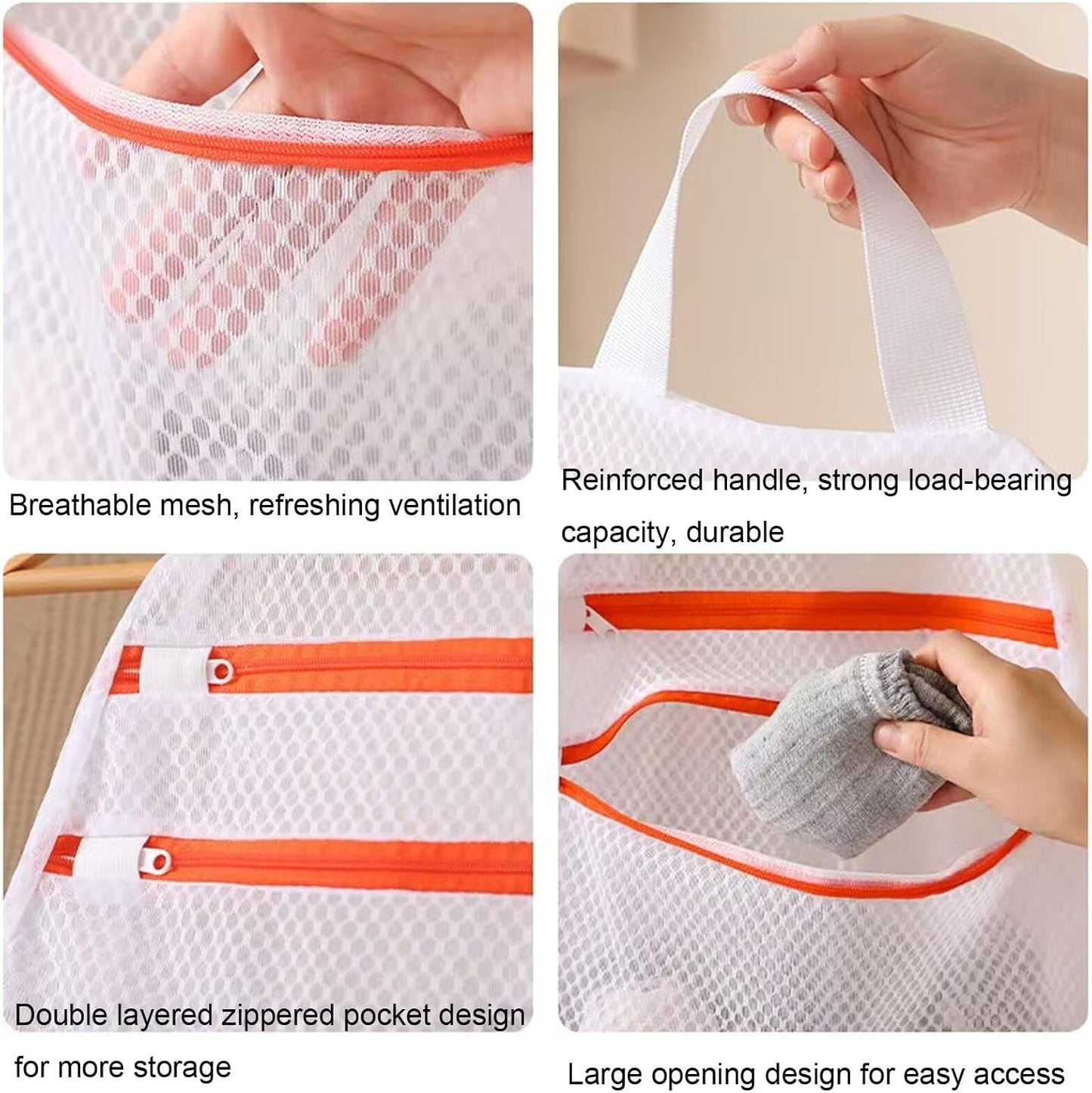 Polyester Washing Laundry Bag With Double Zipper