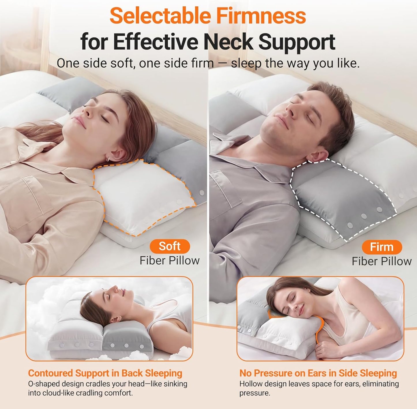 Detachable Dual Layer Ultra Soft Pillow