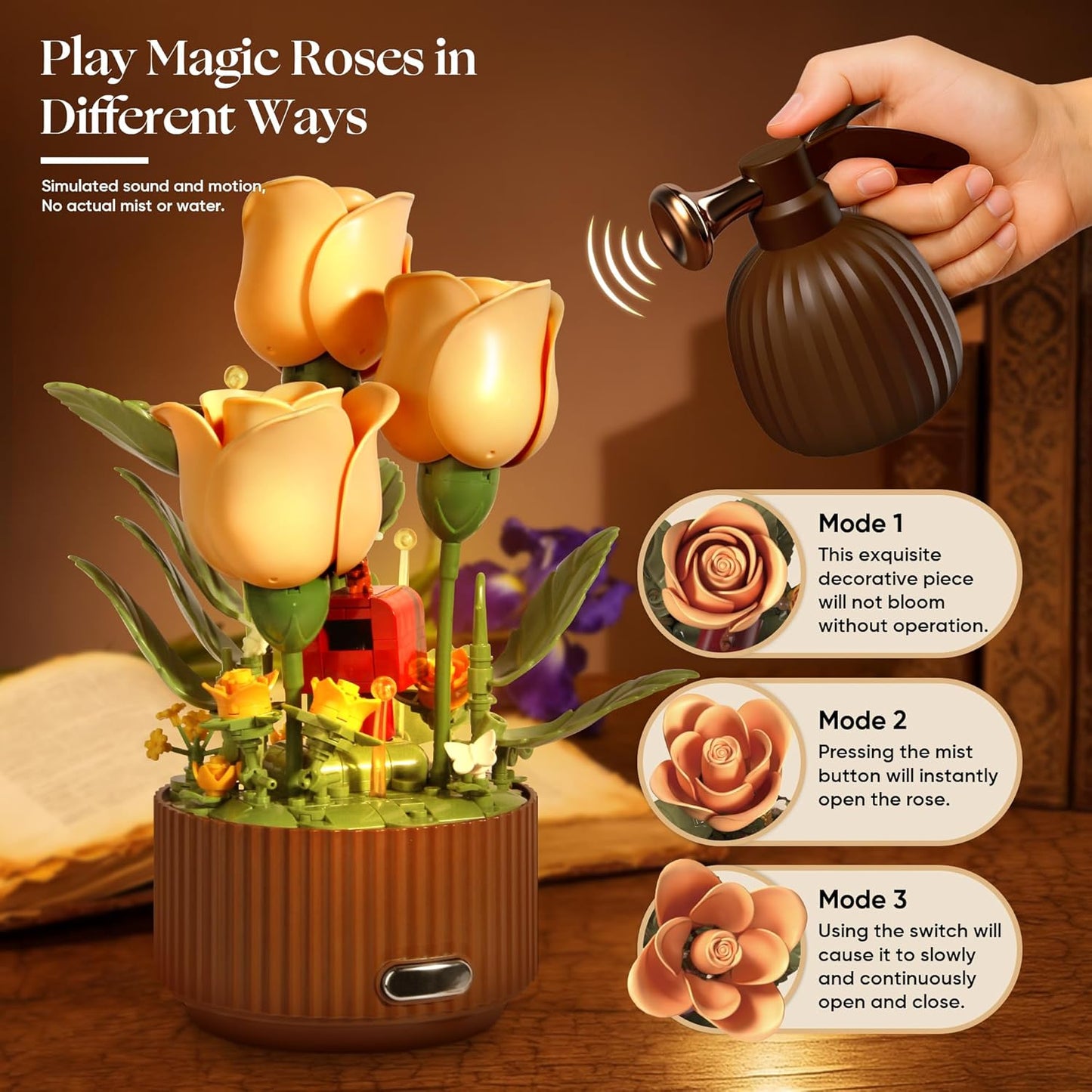 Interactive Blooming Rose Table Lamp