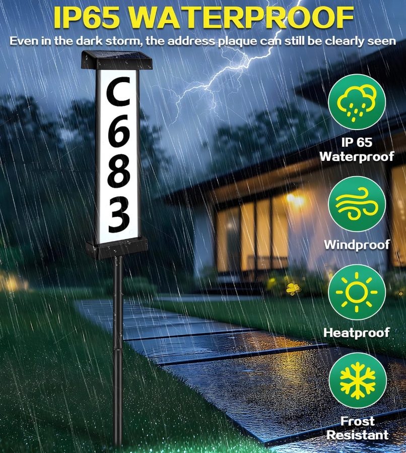 Waterproof Solar LED House Number Light