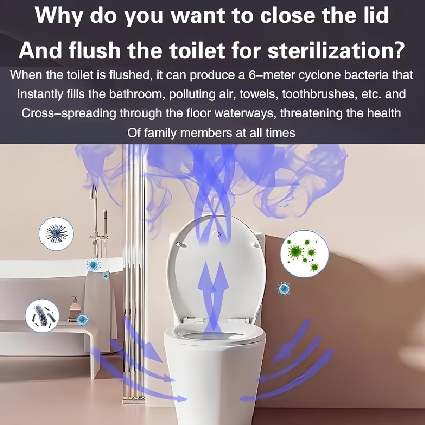 Toilet Seat Sterilization Automatic UV Light