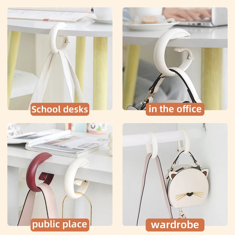 Portable Punch Free Hanging Desk Hook (Pack of 4)