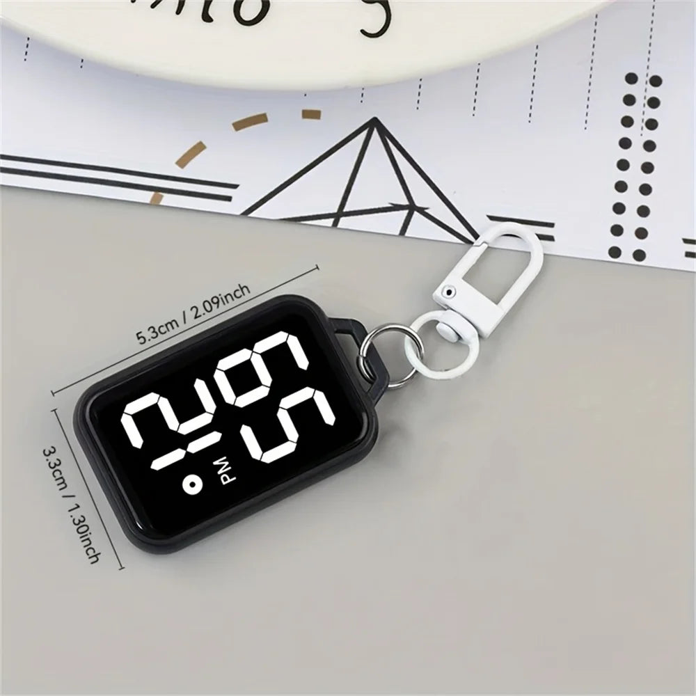 LED Digital Display Keychain Pocket Watch
