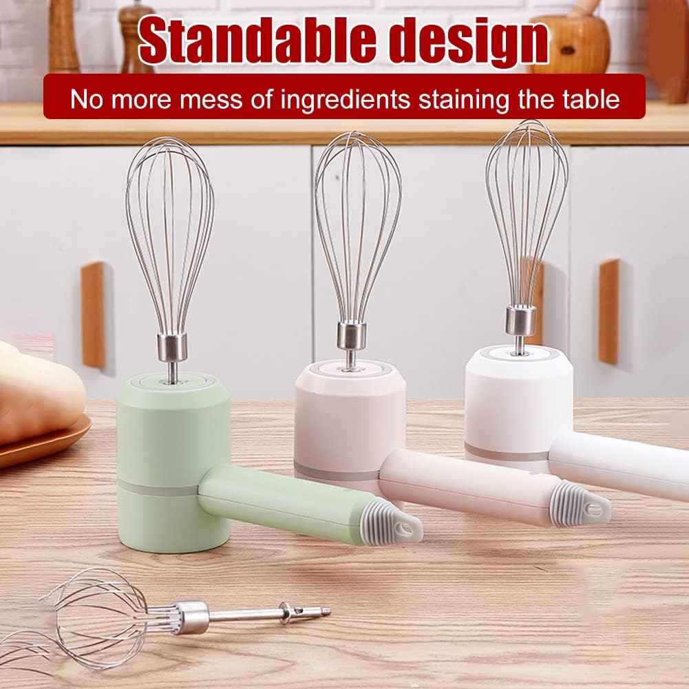 Rechargeable Handheld Blender Mixer with 3 Attachments