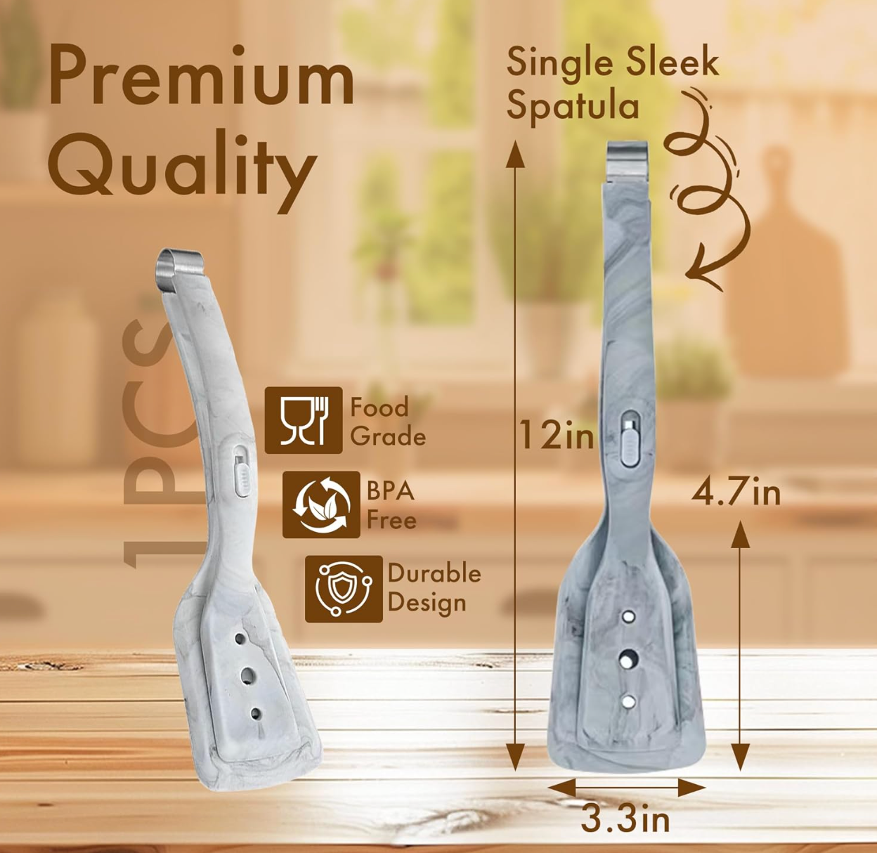 2-In-1 Multi-Function Silicone Steak Clip Flip Spatula