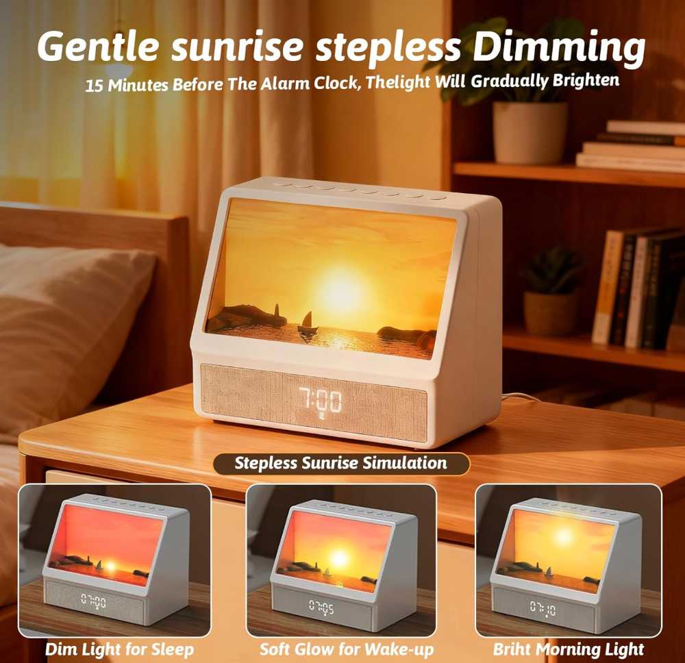 Sunrise Alarm Clock Night Light with White Noise Sound