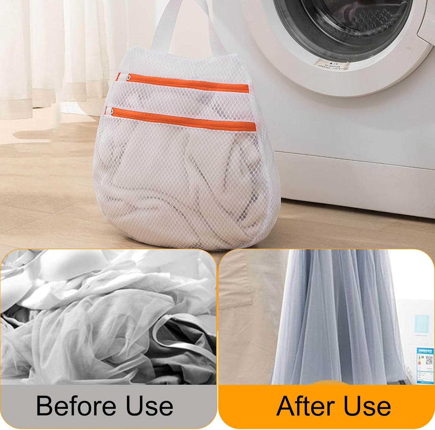 Polyester Washing Laundry Bag With Double Zipper