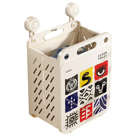 Suction Cup Wall Mounted Foldable Laundry Basket