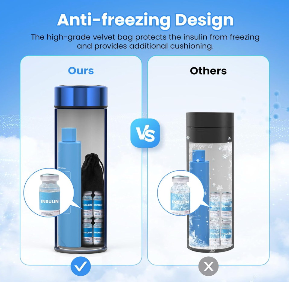 Portable Insulin Vial Travel Cooling Waterproof Storage