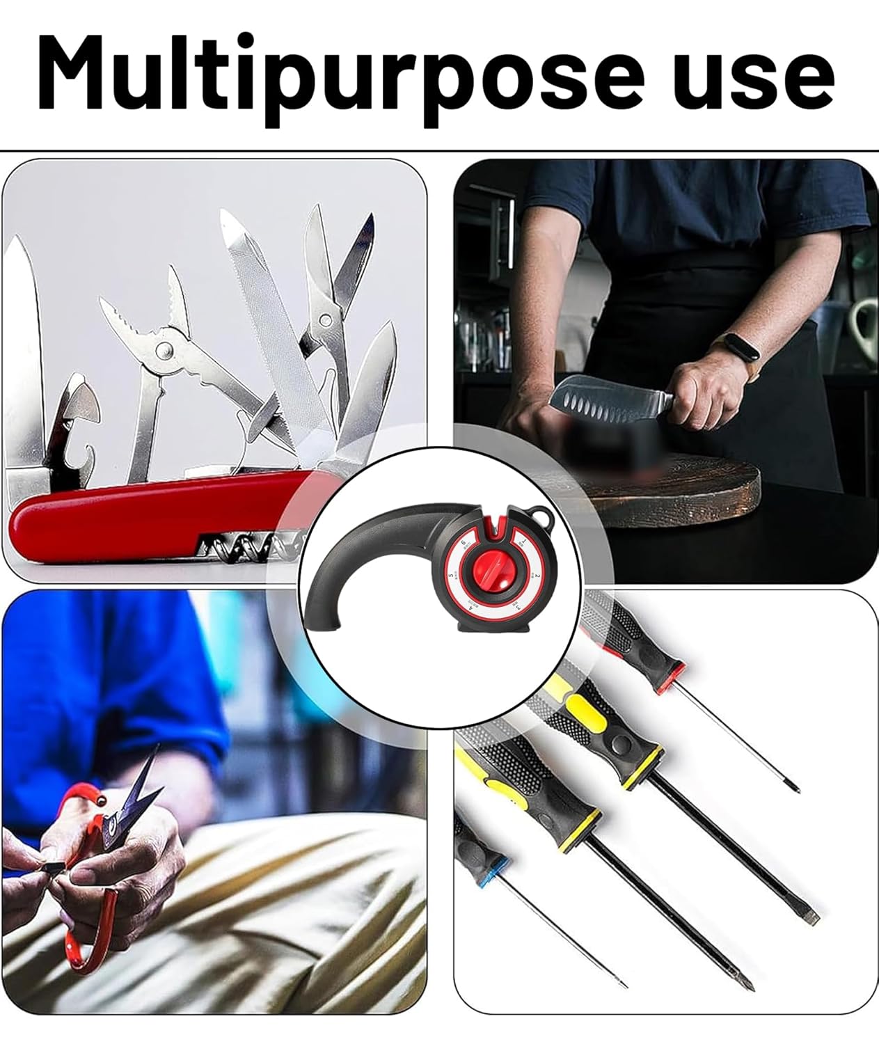 Adjustable 6-Stage Anti Slip Knife Sharpener