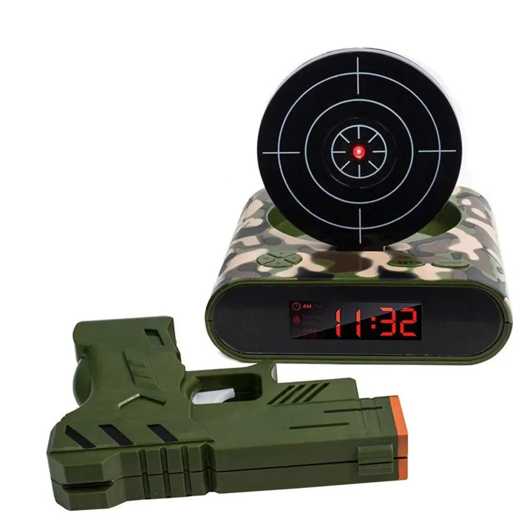 Laser Alarm Clock With Shooting Gun