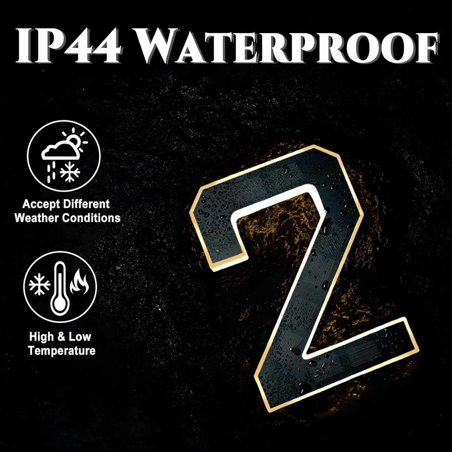 Solar Powered LED Waterproof House Number Light