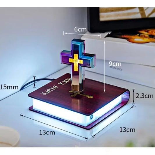Magnetic Levitation Cross Book Lamp