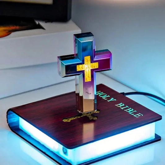 Magnetic Levitation Cross Book Lamp
