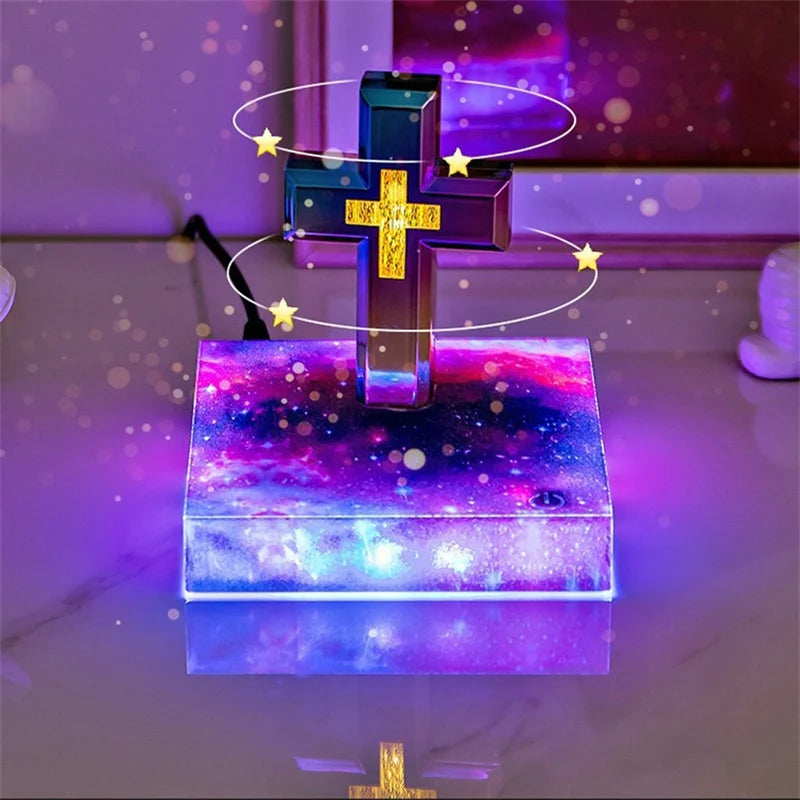 Magnetic Levitation Cross Book Lamp