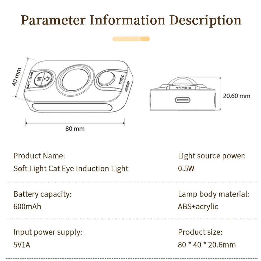 Rechargeable RGB Body Sensor LED Light