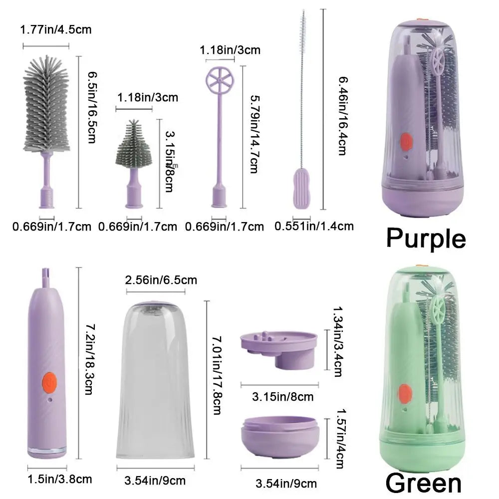 Electric Silicone Baby Bottle Brush Set